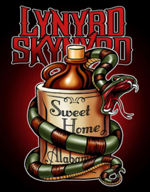 Lynyrd Skynyrd Sweet Home Alabama.  Metalen wandbord 31,5 x 40,5 cm.