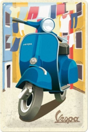 Vespa - Italian Laundry   Metalen wandbord in reliëf 20 x 30 cm.