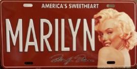 Marilyn Monroe America's Sweetheart.  Metalen wandbord   in reliëf 15 x 30 cm.