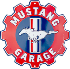 Ford Mustang Garage Gaer. ​  Aluminium wandbord Ø 30 cm.​