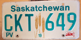 Saskatchewan Originele Canadese license plate (Kentekenplaat).