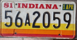 Indiana Originele license plate Indiana (kentekenplaat).