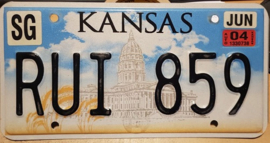 Kansas Originele license plate (kentekenplaat).