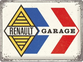 Renault Garage. Metalen wandbord in reliëf 30 x 40 cm.