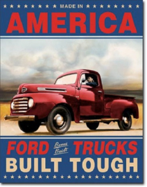 Ford Trucks Built Tough Metalen wandbord 31,5 x 40,5 cm.