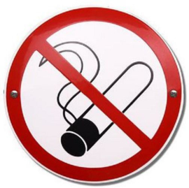 Verboden te roken Emaille bordje ⌀ 20cm.