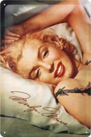 Marilyn Monroe Metalen wandbord in reliëf 20 x 30 cm.