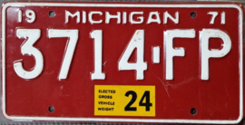 Michigan Originele license plate .
