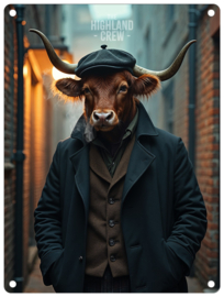 Peaky Cow 2 Highland Crew  Metalen wandbord 40 x 30 cm .