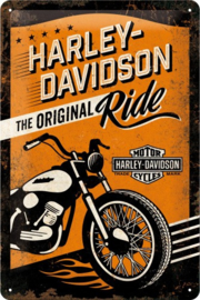 Harley-Davidson - The Original Ride Metalen wandbord in reliëf 20 x 30 cm