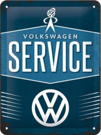 VW Service Metalen wandbord in reliëf 15x20 cm