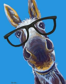 Donkey. Metalen wandbord 31,5 cm  x 40,5 cm..