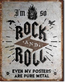 I'm 50 Rock n Roll  Metalen wandbord 31,5 x 40,5 cm.