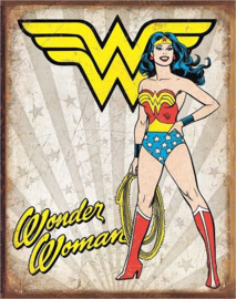Wonder Woman Heroic. Metalen wandbord 31,5 x 40,5 cm.​