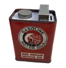 Red Indian Motor Oil..  Spaarpot in oliekan uitvoering.