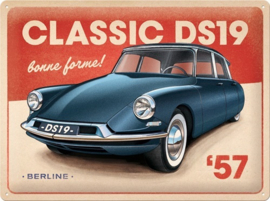 DS - Classic DS19 Berline'57. Metalen wandbord in reliëf 30 x 40 cm.