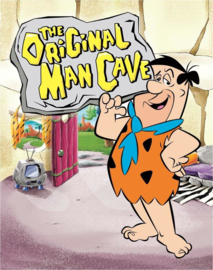 Flintstones - Man Cave. Metalen wandbord 31,5 x 40,5 cm.
