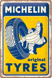 Michelin Original Tyres. Metalen wandbord in reliëf 20 x 30 cm.