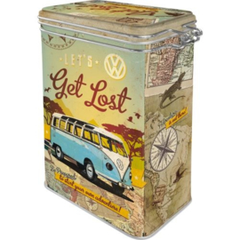 VW T1 Bulli Lets Get Lost  Bewaarblik  met beugelsluiting  18 x 11 x 8 cm