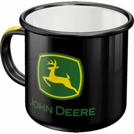 John Deere Black Emaille Drinkbeker