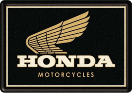 Honda MC - Motorcycles Gold. Metalen Postcard 10 x 14 cm.