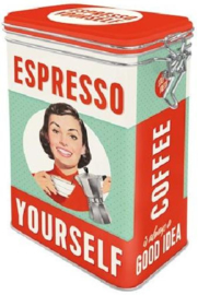 Espresso Yourself Bewaarblik met beugelsluiting.