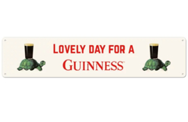 Guinness Lovely Day Turtle. Straatnaambordje 46 x 10 cm.