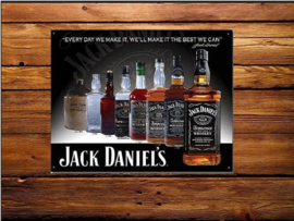 Jack Daniels - Bottles Metalen wandbord 31,5 x 40,5 cm.