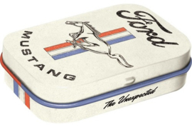 Ford Mustang Horse& Stripes Logo .  Mintboxje 4 x 6 x 1,6 cm.