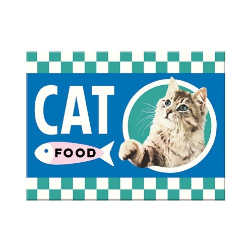 Cat Food. Koelkastmagneet 8 cm x 6 cm.