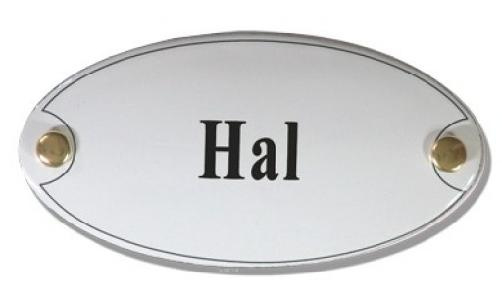 Hal Emaille Naambordje 10 x 5 cm Ovaal