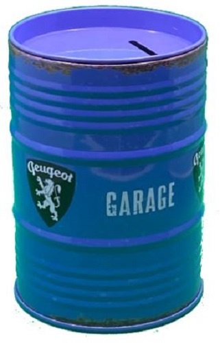 Peugeot Garage Service. Money Box Oil Barrel .