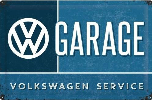 VW Garage. Metalen wandbord in reliëf 20 x 30 cm.