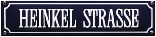 Heinkel Strasse Emaille bordje.