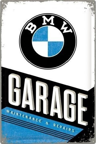 BMW Garage.   Metalen wandbord in reliëf 40 x 60 cm.
