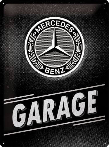 Mercedes-Benz Garage  Metalen wandbord in reliëf 30 x 40 cm .