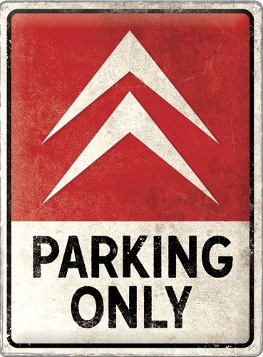 Citroën Parking Only. Metalen wandbord in reliëf 30 x 40 cm.