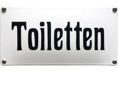 Toiletten Emaille bordje 20 x 10 cm.