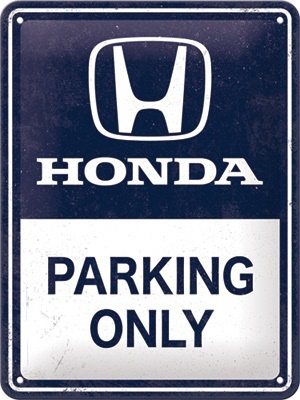 Honda AM Parking Only.   Metalen wandbord in reliëf 15 x 20 cm.