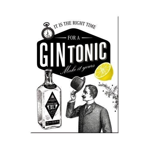 Gin Tonic. Koelkastmagneet 8 cm x 6 cm.