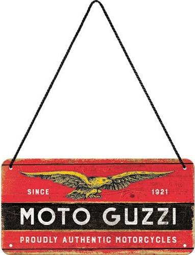 Moto Guzzi Metalen wandbord in reliëf 10 x 20 cm.
