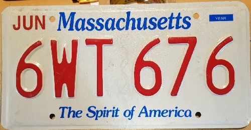 Massachusetts Originele license plate  .