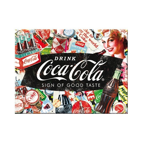 Coca Cola  Collage. Koelkastmagneet 8 cm x 6 cm.