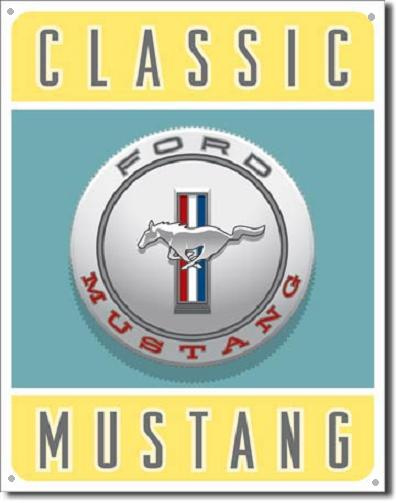 Classic Mustang  Metalen wandbord 31,5 cm  x 40,5 cm..