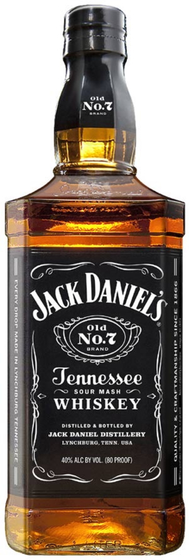 Jack Daniel's Bottle .  Aluminium wandbord 77,5 x 24,5 cm.