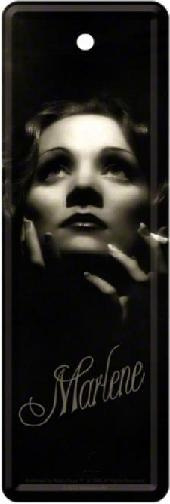 Marlene Dietrich Metalen boekenlegger 15 x 5 cm.