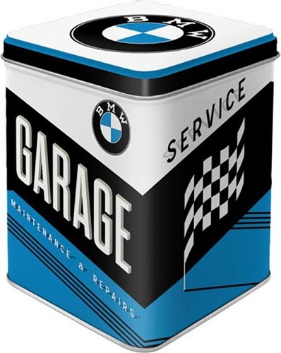 BMW Garage .  Theeblik 7.5 x 7,5 x 9.5 cm.