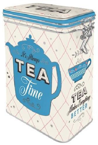 Tea Time Bewaarblik met clipsluiting.