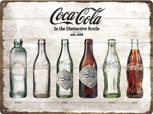 Coca Cola Timeline Metalen wandbord in relief 40 x 30 cm