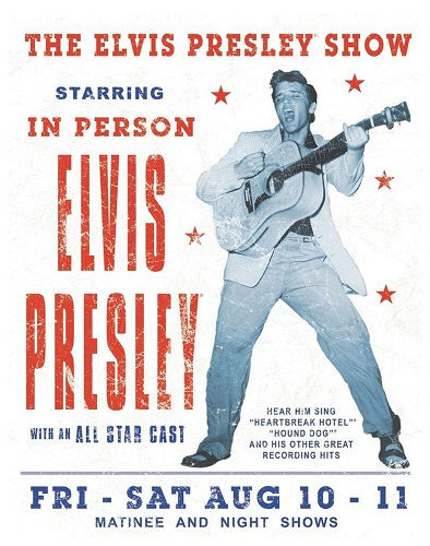 Elvis Presley Show.  Metalen wandbord 31,5 x 40,5 cm.